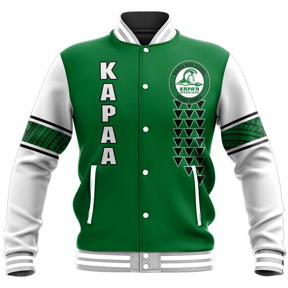 (Personalized) Hawaii Baseball Jacket - Kapaa High Custom Your Class Baseball Jacket - AH Unisex Green - Polynesian Pride