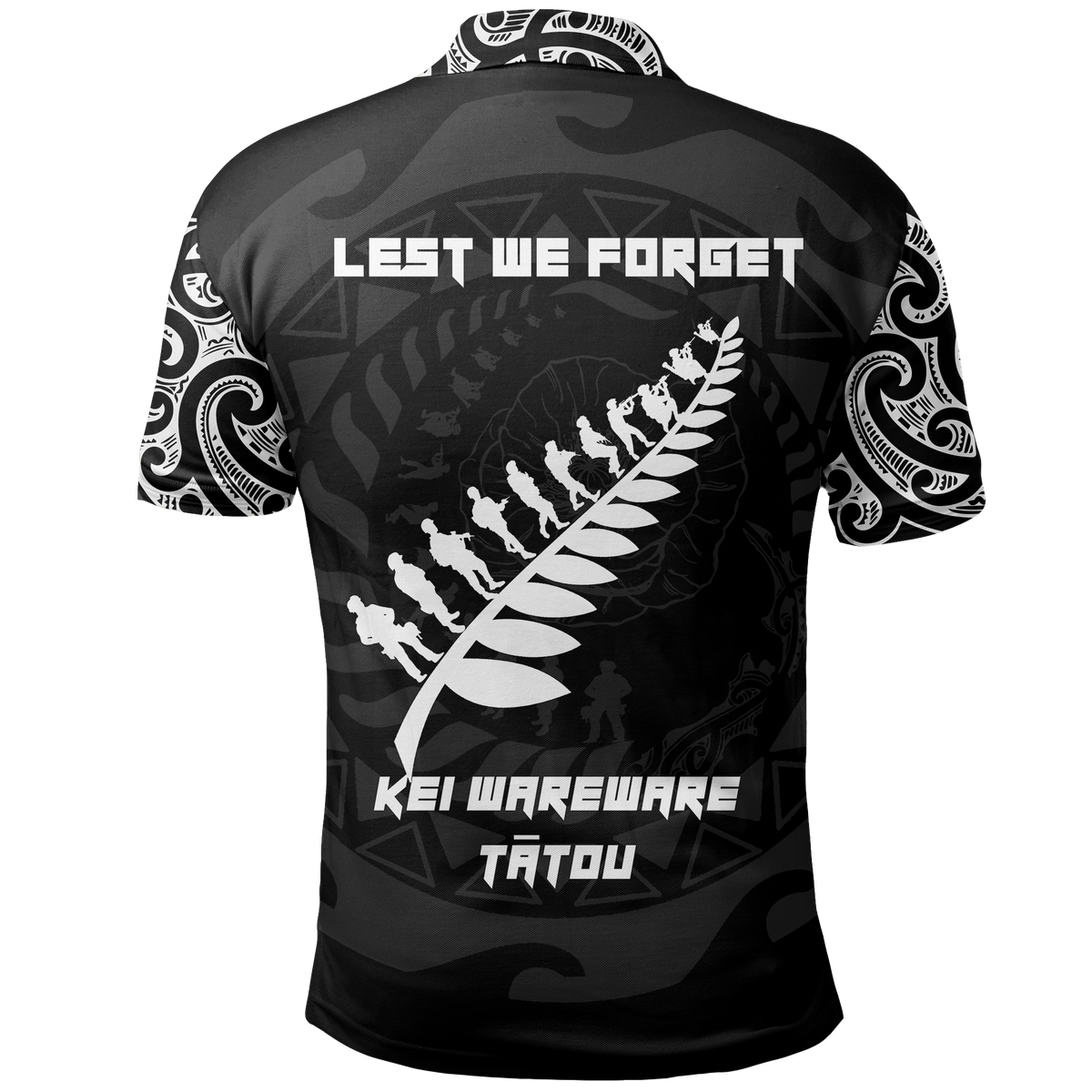 New Zealand ANZAC Spirit Polo Shirt Lest We Forget Maori Tattoo - Polynesian Pride
