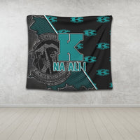Hawaii - King Kekaulike High Tapestry - AH Wall Tapestry Medium 80" x 68" Green - Polynesian Pride