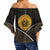 Hawaiian - King Coat Of Arms Polynesian Off Shoulder Waist Wrap Top - Mana Style - AH - Polynesian Pride