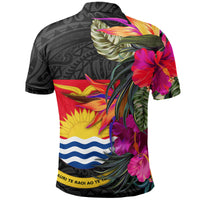 Kiribati Polo Shirt Hibiscus Polynesian Pattern - Polynesian Pride