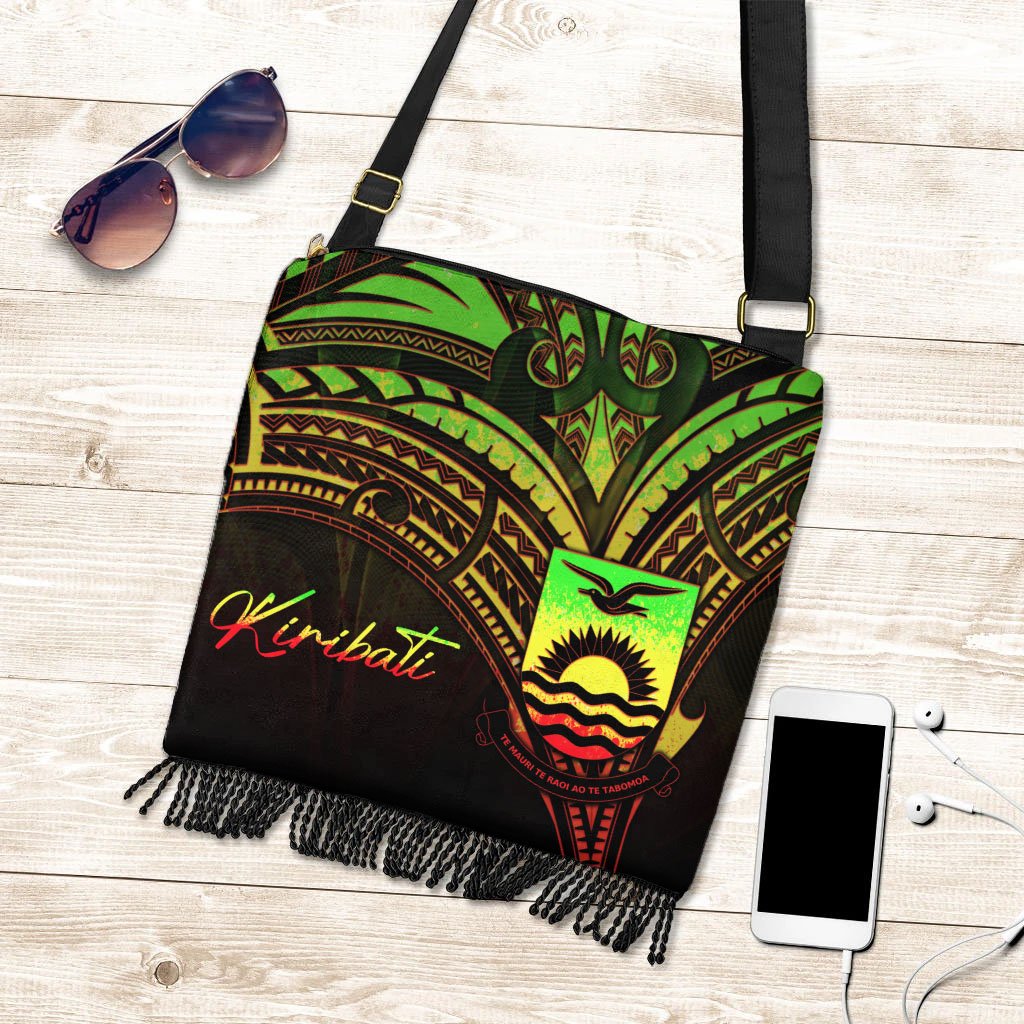 Kiribati Boho Handbag - Reggae Color Cross Style One Size Boho Handbag Black - Polynesian Pride