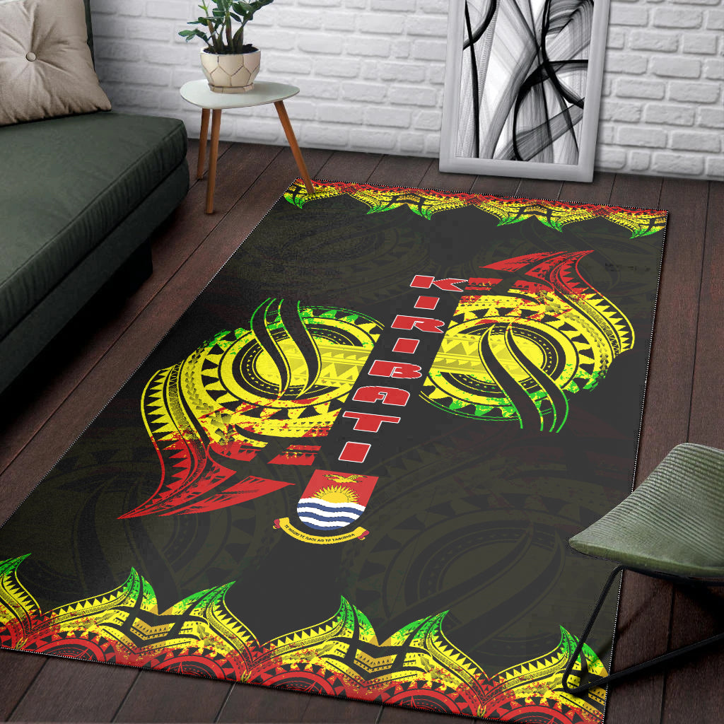 Kiribati Area Rug - Marshall Tatau Reggae Patterns No.1 LT9 Rug Black - Polynesian Pride