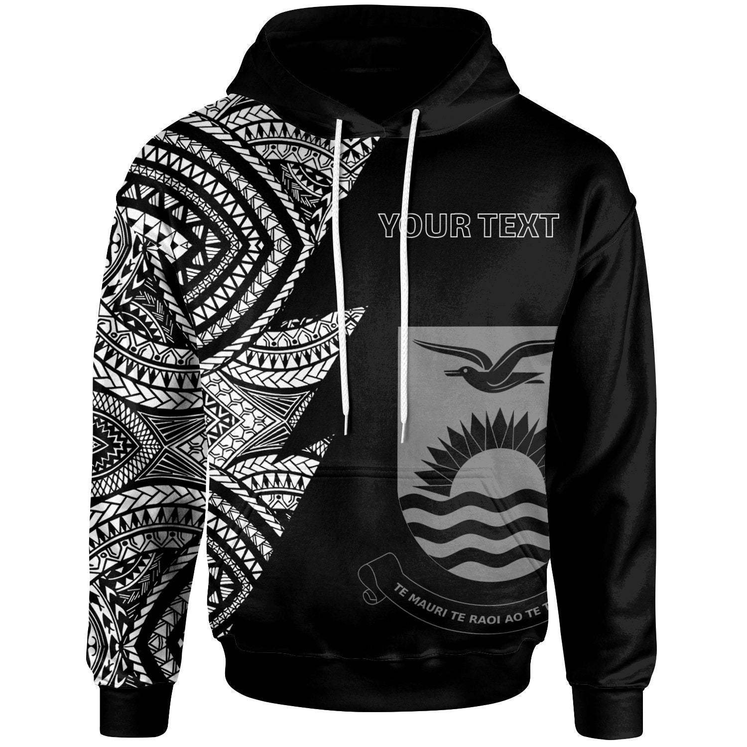 Kiribati Custom Personalized Hoodie Flash Style White Unisex White - Polynesian Pride