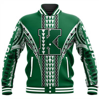 Hawaii Baseball Jacket - Konawaena High Baseball Jacket - AH Unisex Green - Polynesian Pride