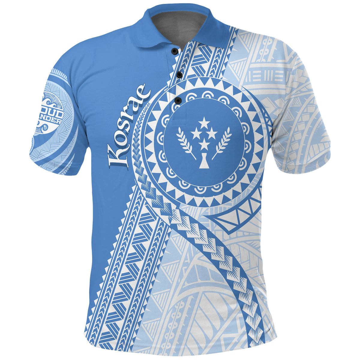 Custom FSM Kosrae Micronesian Pattern Polo Shirt Proud Islander LT7 Unisex Cerulean - Polynesian Pride