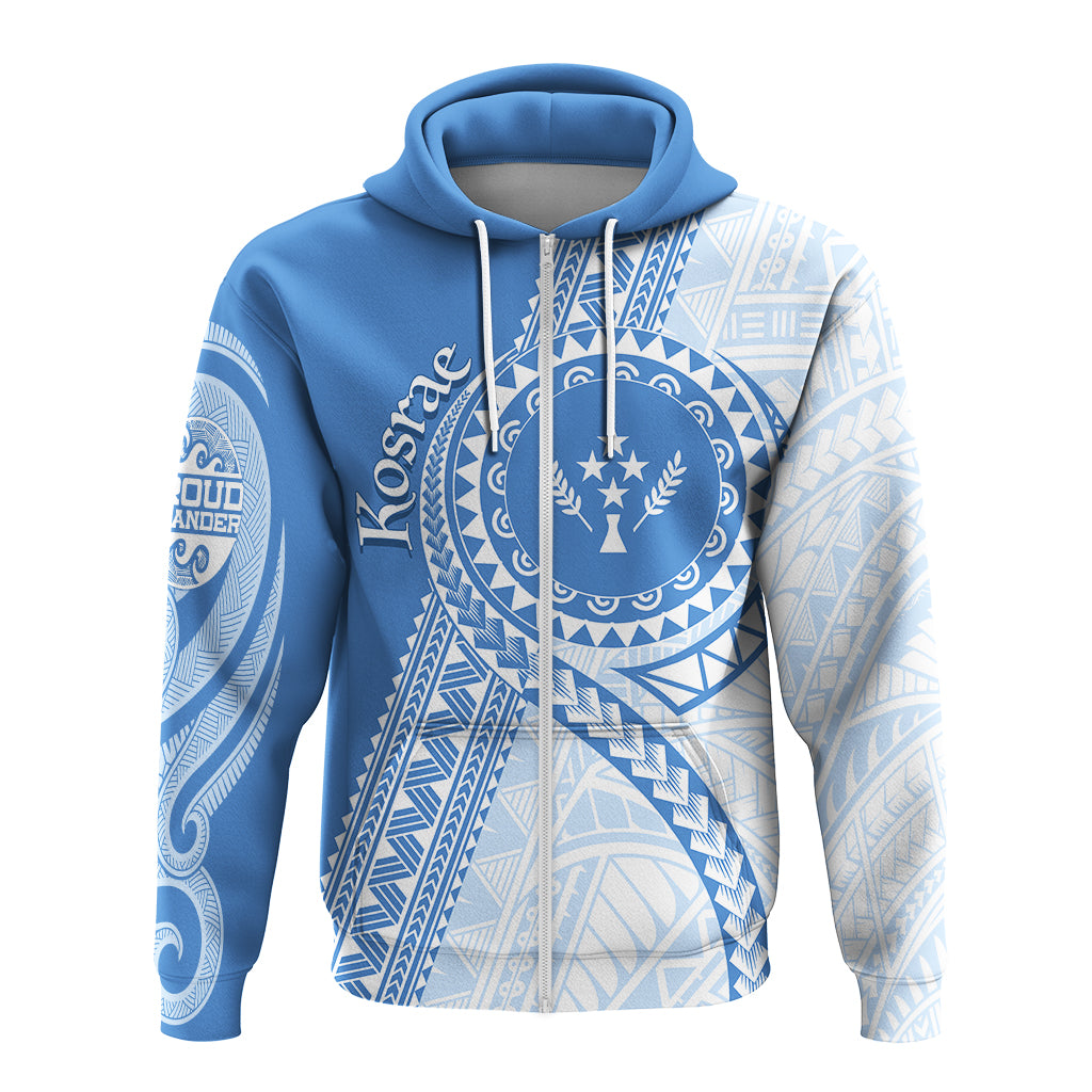 Custom FSM Kosrae Micronesian Pattern Zip up Hoodie Proud Islander LT7 Unisex Cerulean - Polynesian Pride