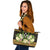 Kosrae Leather Tote - Polynesian Gold Patterns Collection Black - Polynesian Pride