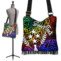 Kosrae Custom Personalised Boho Handbag - Rainbow Polynesian Pattern - Polynesian Pride