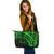 Kosrae State Leather Tote - Green Color Cross Style - Polynesian Pride