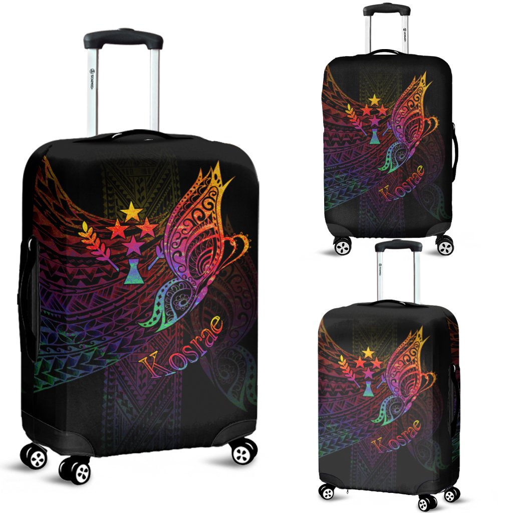 Kosrae State Luggage Covers - Butterfly Polynesian Style Black - Polynesian Pride