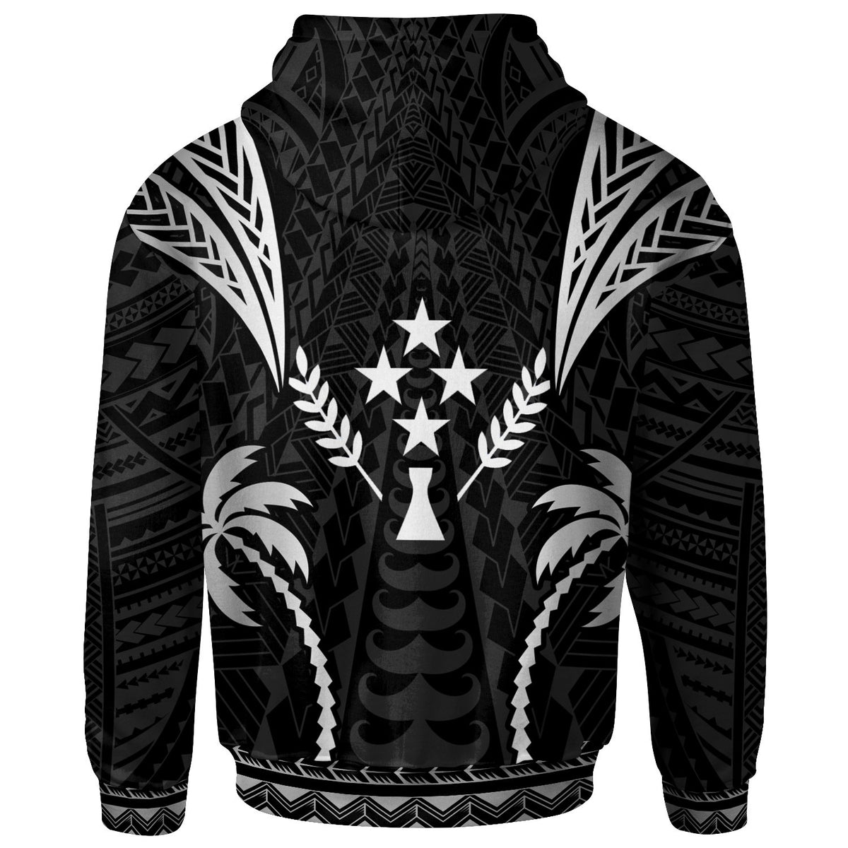 Kosrae Hoodie Blood Runs Through My Veins Style Black - Polynesian Pride