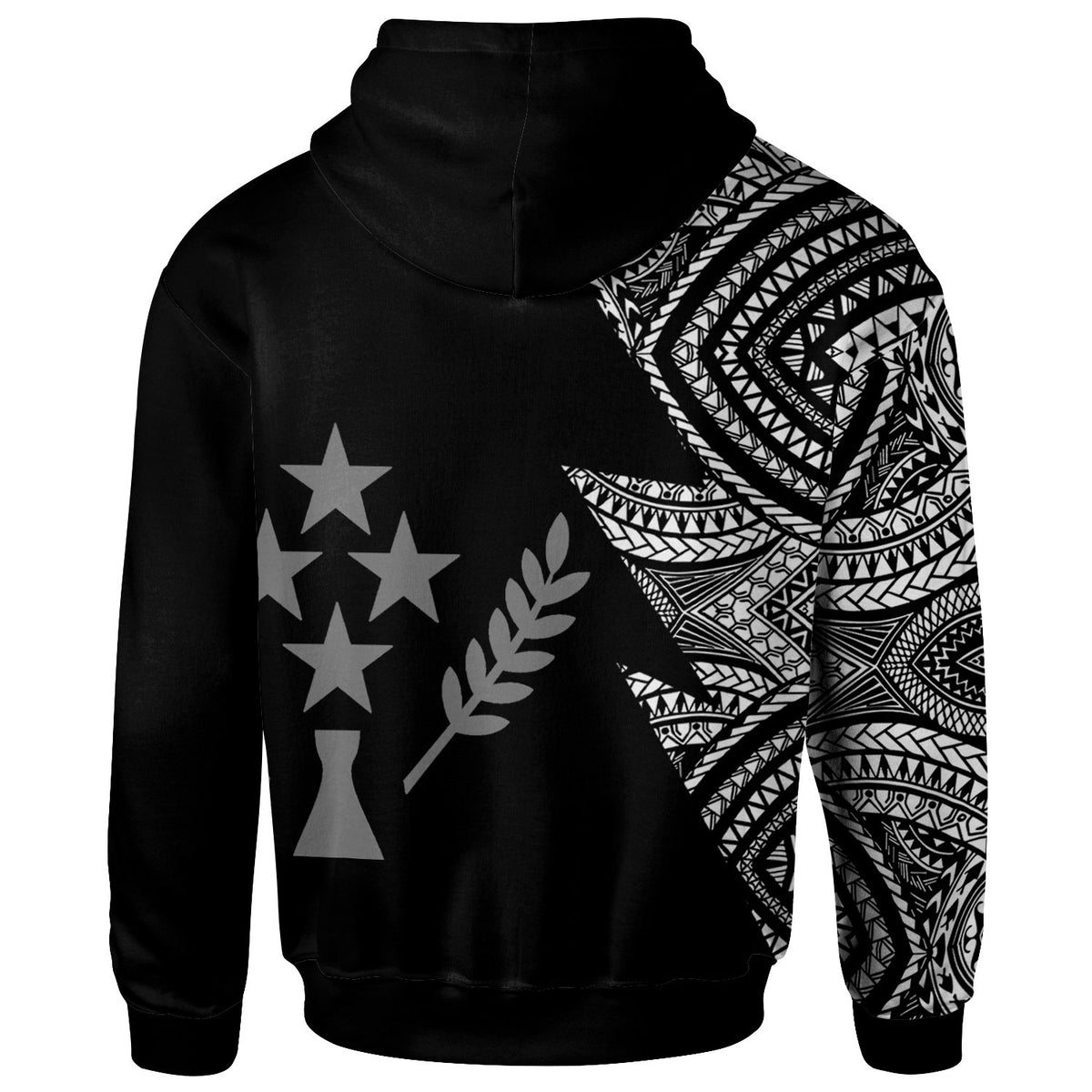 Kosrae Custom Personalized Zip up Hoodie Flash Style White - Polynesian Pride