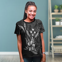 Kosrae State T Shirt Fish With Plumeria Flowers Style - Polynesian Pride