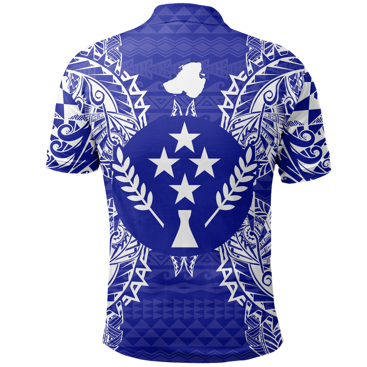 Kosrae Polo Shirt Kosrae Flag Map Polynesian Tattoo Blue - Polynesian Pride