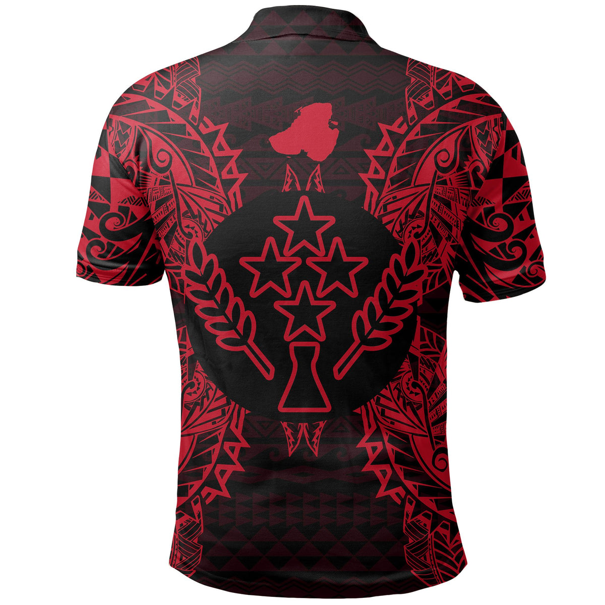 Kosrae Polo Shirt Kosrae Flag Map Polynesian Tattoo Red - Polynesian Pride