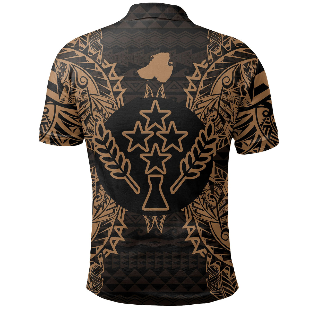 Kosrae Polo Shirt Kosrae Flag Map Polynesian Tattoo Gold - Polynesian Pride