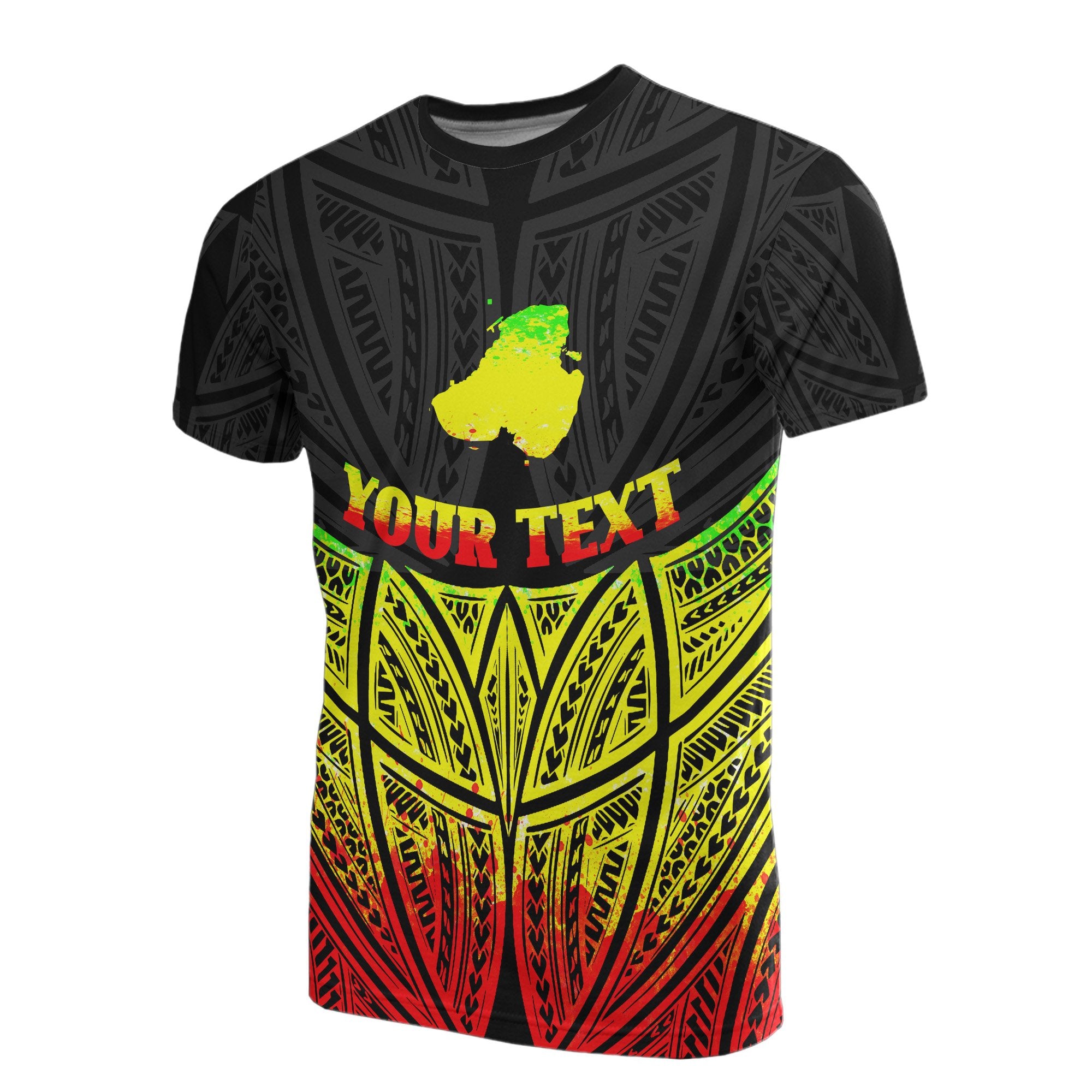 Kosrae Polynesian Custom T Shirt Reggae Pride Map And Seal Unisex Reggae - Polynesian Pride