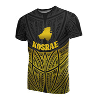 Kosrae Polynesian T Shirt Gold Pride Map And Seal Unisex Gold - Polynesian Pride