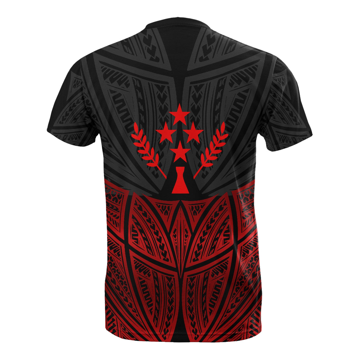 Kosrae Polynesian T Shirt Red Black Pride Map And Seal - Polynesian Pride