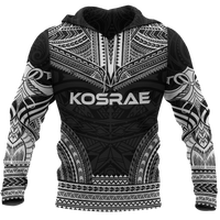 Kosrae Polynesian Chief Hoodie Black Version Unisex Black - Polynesian Pride