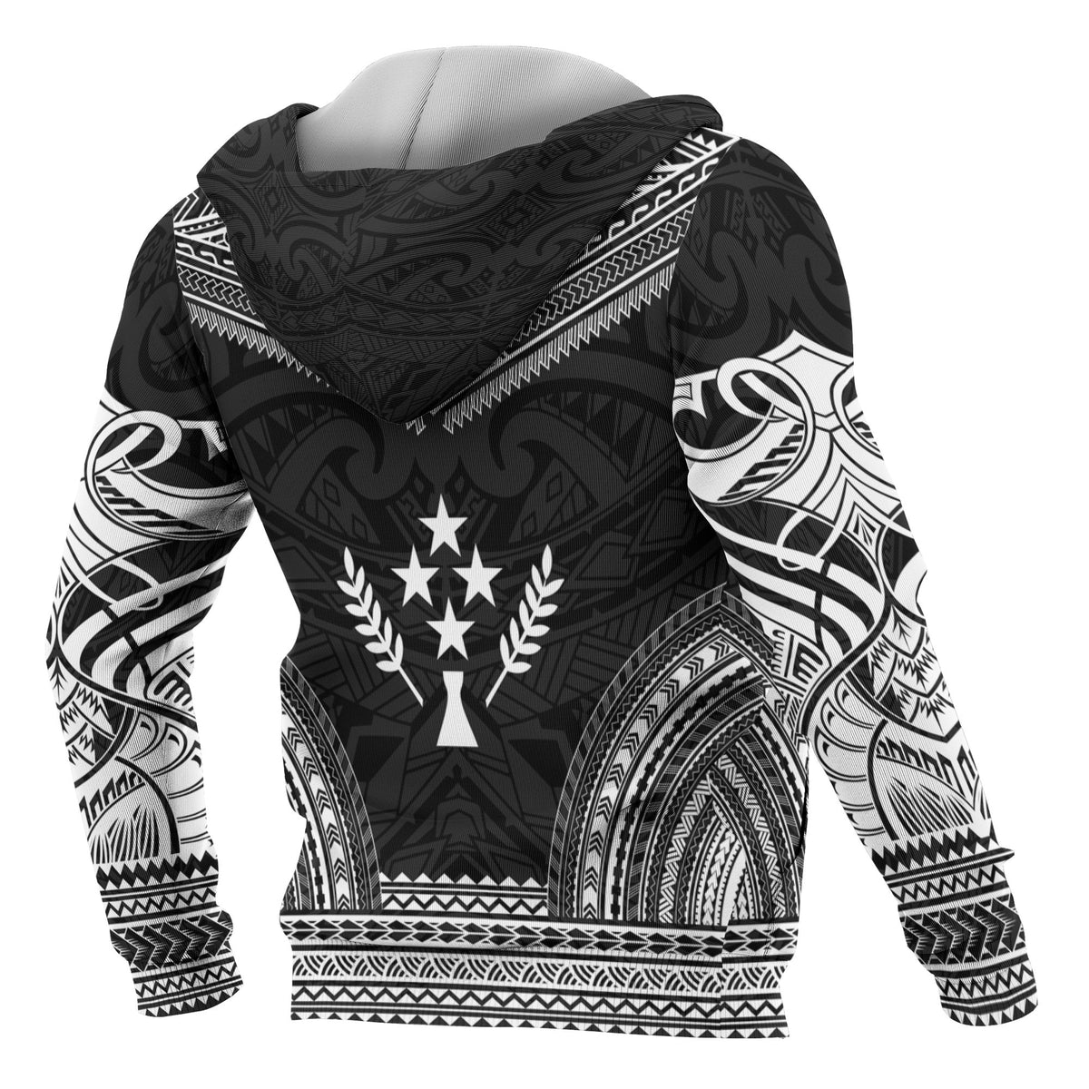 Kosrae Polynesian Chief Custom Hoodie Black Version - Polynesian Pride