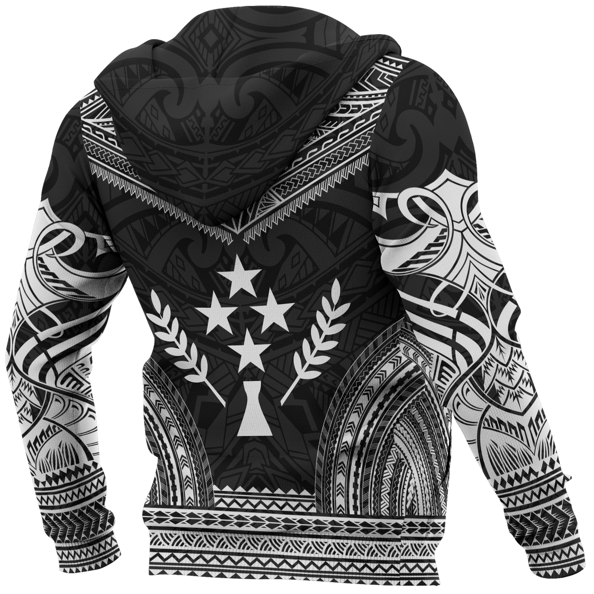 Kosrae Polynesian Chief Hoodie Black Version - Polynesian Pride