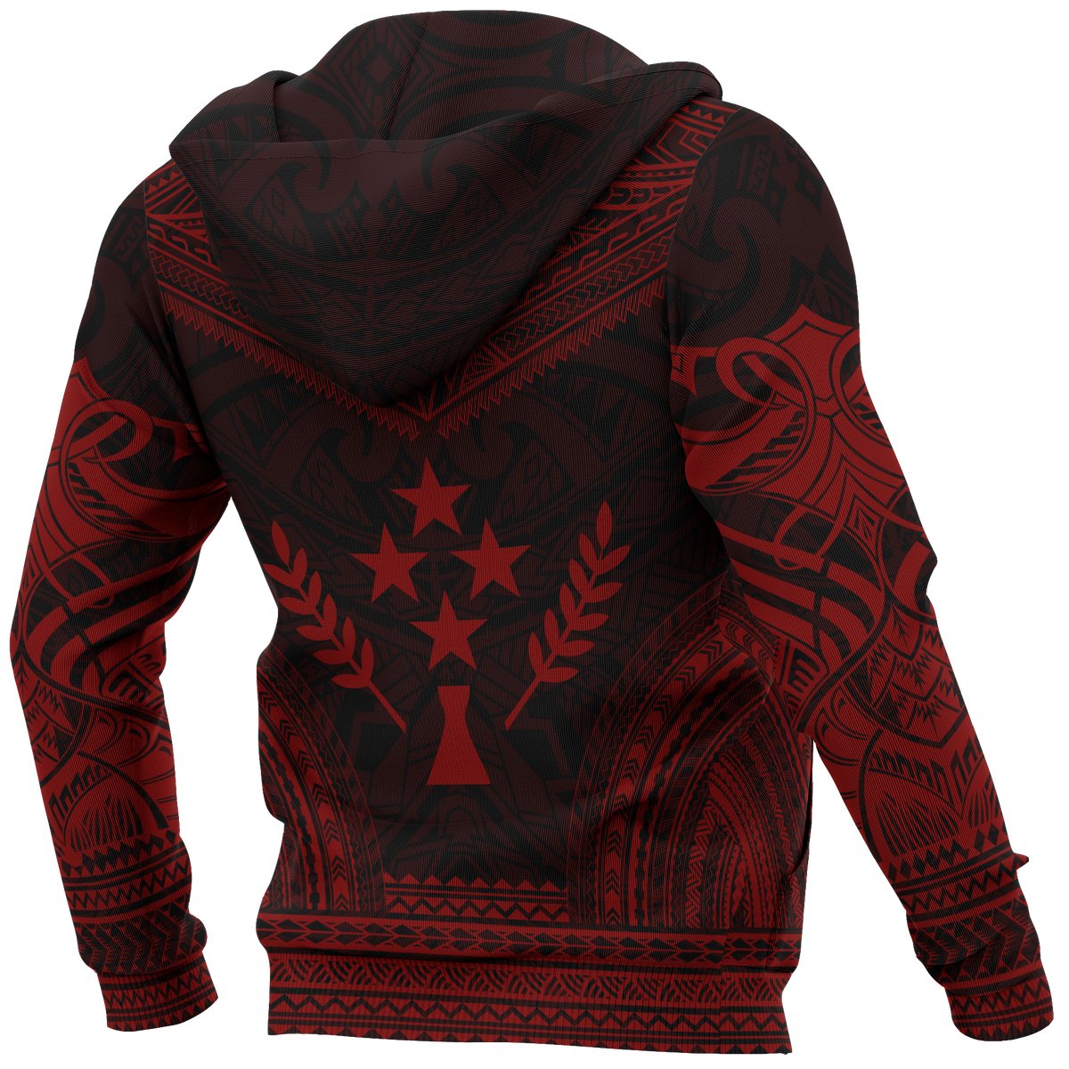 Kosrae Polynesian Chief Hoodie Red Version - Polynesian Pride