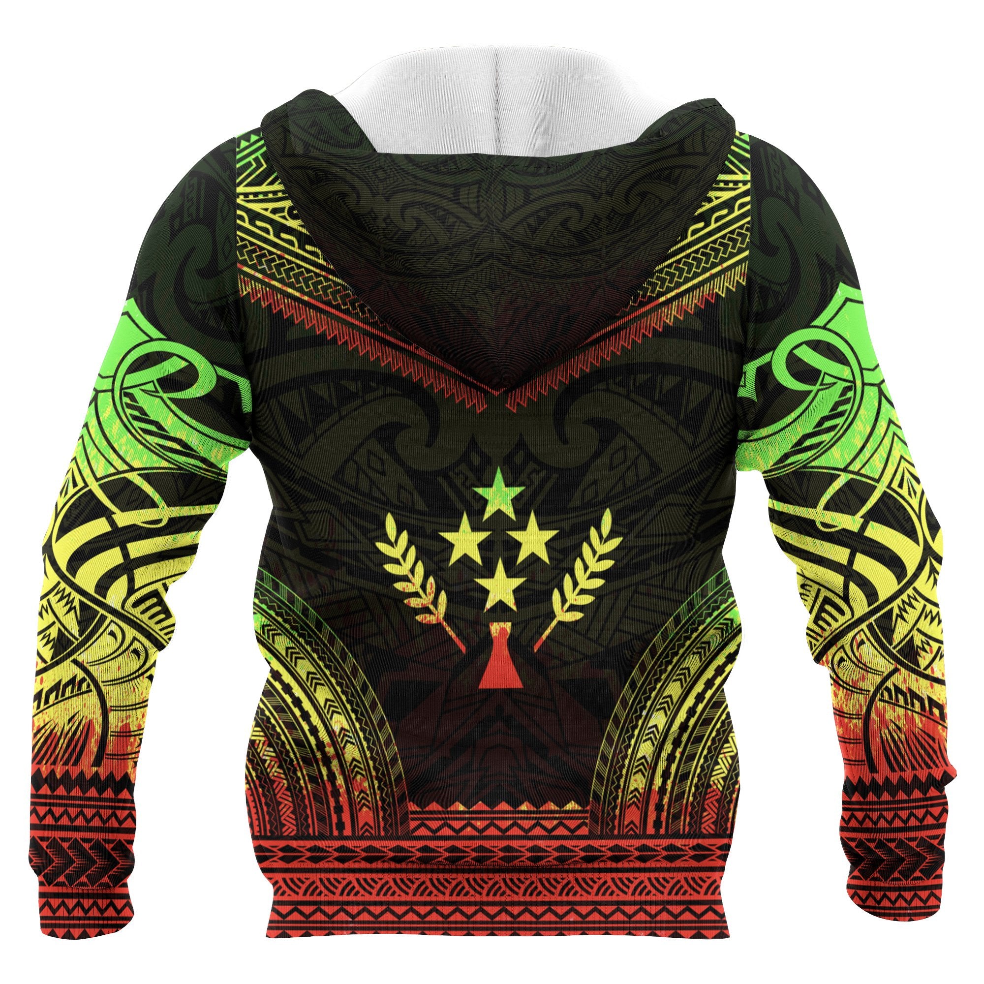 Kosrae Polynesian Chief Custom Zip up Hoodie Reggae Version Unisex Reggae - Polynesian Pride