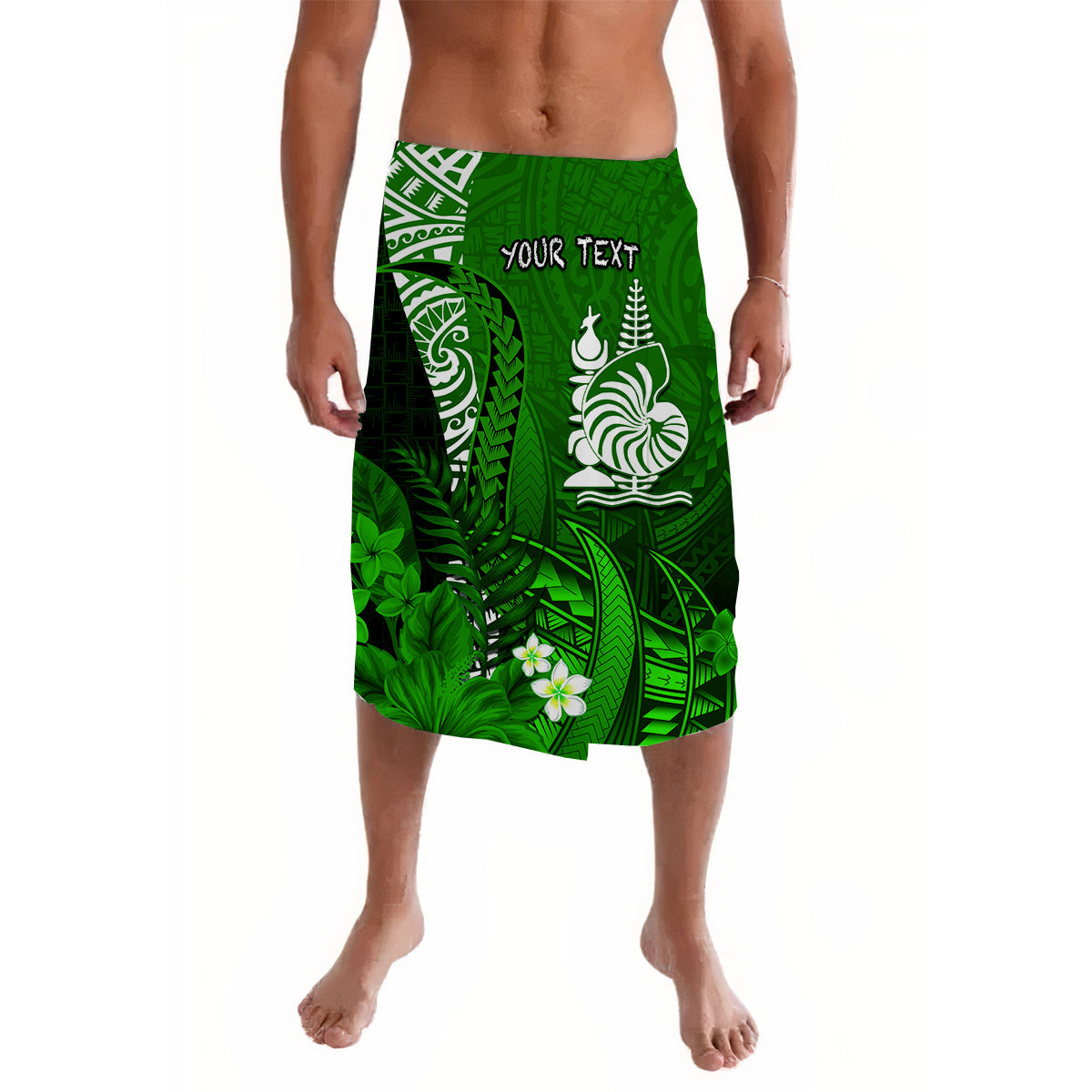 Custom New Caledonia Lavalava Nautilus Green Polynesian Hibiscus LT13 Green - Polynesian Pride