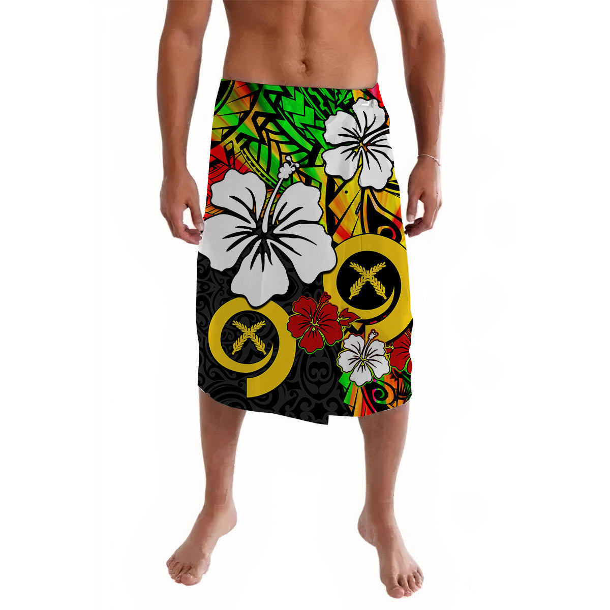 Vanuatu Lavalava Polynesia Tie Dye Hibiscus Flowers Version 02 LT13 Art - Polynesian Pride