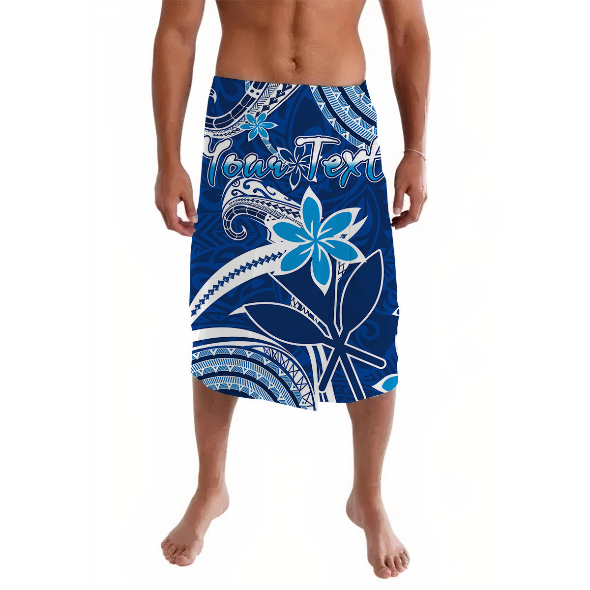 Custom Hawaii Flowers Wave Lavalava Kanaka Maoli Blue Polynesian LT13 Blue - Polynesian Pride