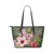 Hawaii Turtle Tropical Flower Leather Tote - Deni Style - AH Green - Polynesian Pride