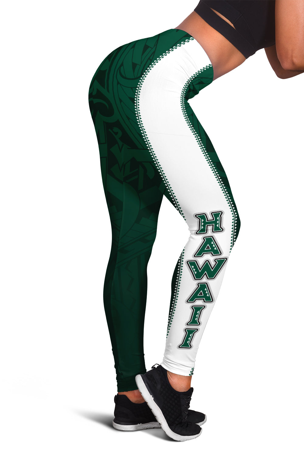 Hawaii Volleyball Green Warrior Women Legging - LT2 - Polynesian Pride