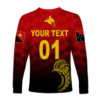 (Custom Personalised) Papua New Guinea Barramundis Cricket Long Sleeve Shirt Birds Of Paradise Paradisaea Raggiana Original - Red LT8 - Polynesian Pride