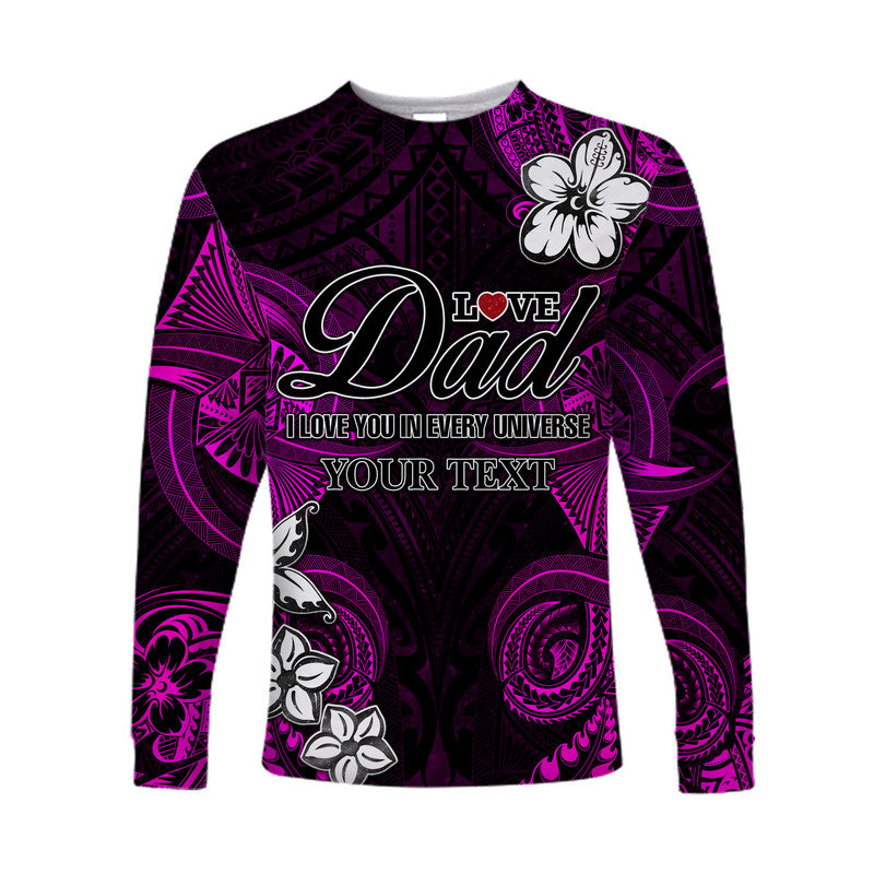 (Custom Personalised) Polynesian Fathers Day Long Sleeve Shirt I Love You In Every Universe - Pink LT8 Unisex Pink - Polynesian Pride