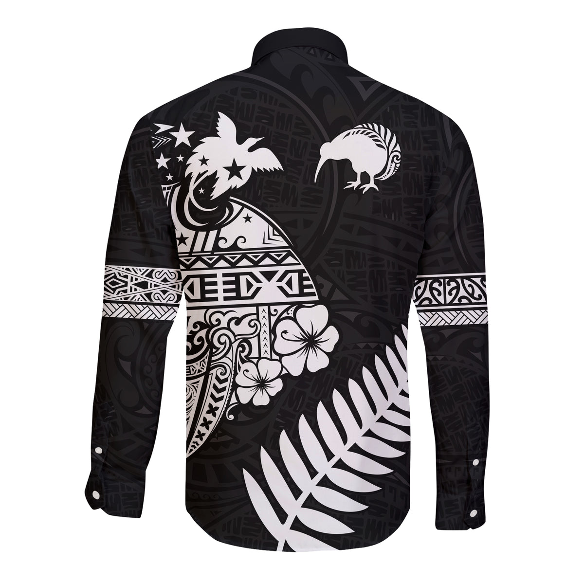 Papua New Guinea and New Zealand Hawaii Long Sleeve Button Shirt Maori Polynesian LT13 - Polynesian Pride