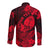 (Custom Personalised) Guam Polynesian Hawaii Long Sleeve Button Shirt Tropical Flowers - Red LT8 - Polynesian Pride