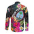 (Custom Personalised) Guam Polynesian Hawaii Long Sleeve Button Shirt Tropical Flowers - Colorful Vibes LT8 - Polynesian Pride