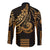 Kakau Hawaiian Polynesian Couples Matching Outfits Long Sleeve Dress And Long Sleeve Button Shirt Gold LT6 - Polynesian Pride