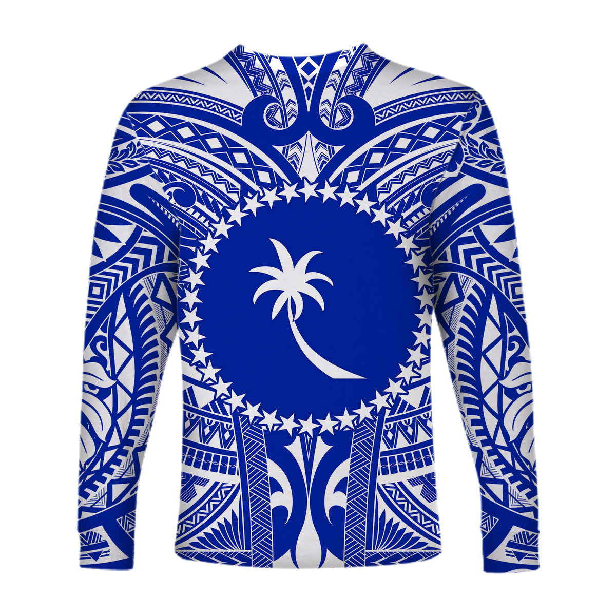 (Custom Personalised) Chuuk Long Sleeve Shirt Micronesia Simple Pattern White LT13 - Polynesian Pride