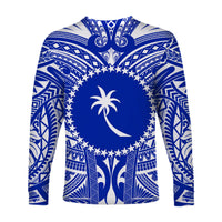 Chuuk Long Sleeve Shirt Micronesia Simple Pattern White LT13 - Polynesian Pride