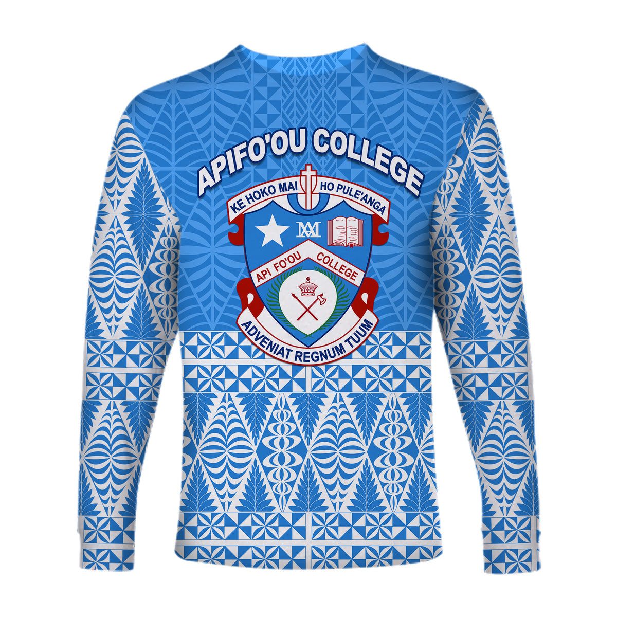 Apifo'ou College Long Sleeve Shirt Tongan Pattern AFC Lovers LT13 - Polynesian Pride