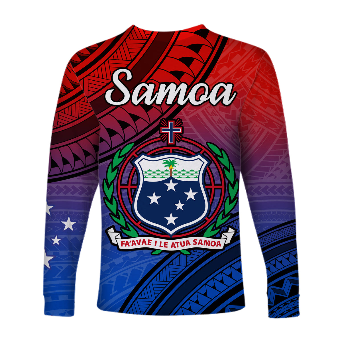 (Custom Personalised) Samoa Long Sleeve Shirt Style Gradient Sporty Original LT13 - Polynesian Pride