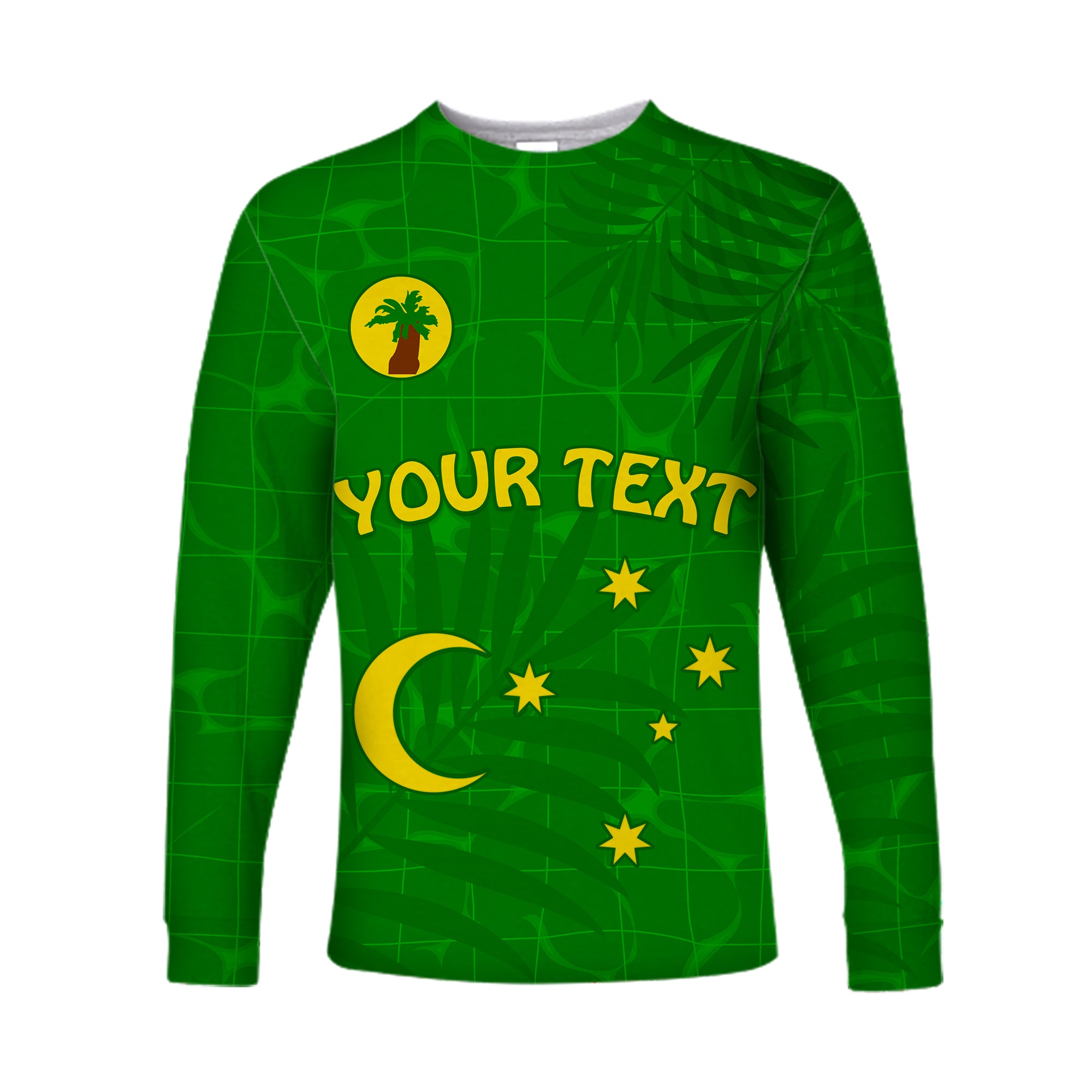 (Custom Personalised) Cocos (Keeling) Islands Long Sleeve Shirt Proud Flag Unique LT13 Unisex Green - Polynesian Pride