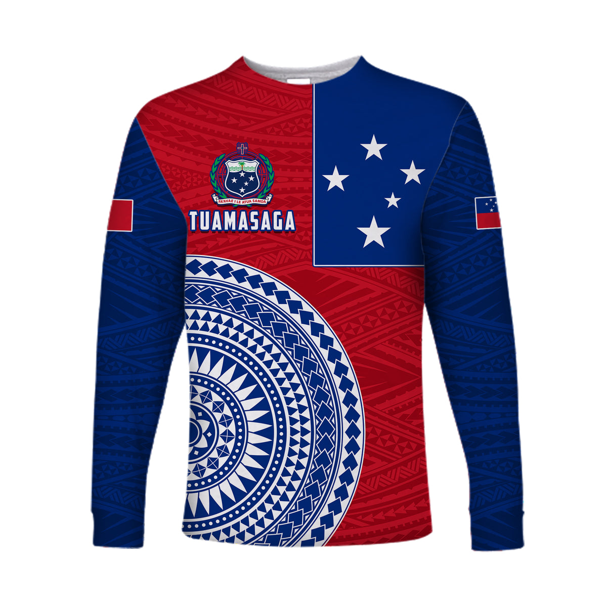 (Custom Personalised) Tuamasaga Samoa Long Sleeve Shirt Polynesian Pattern LT13 - Polynesian Pride