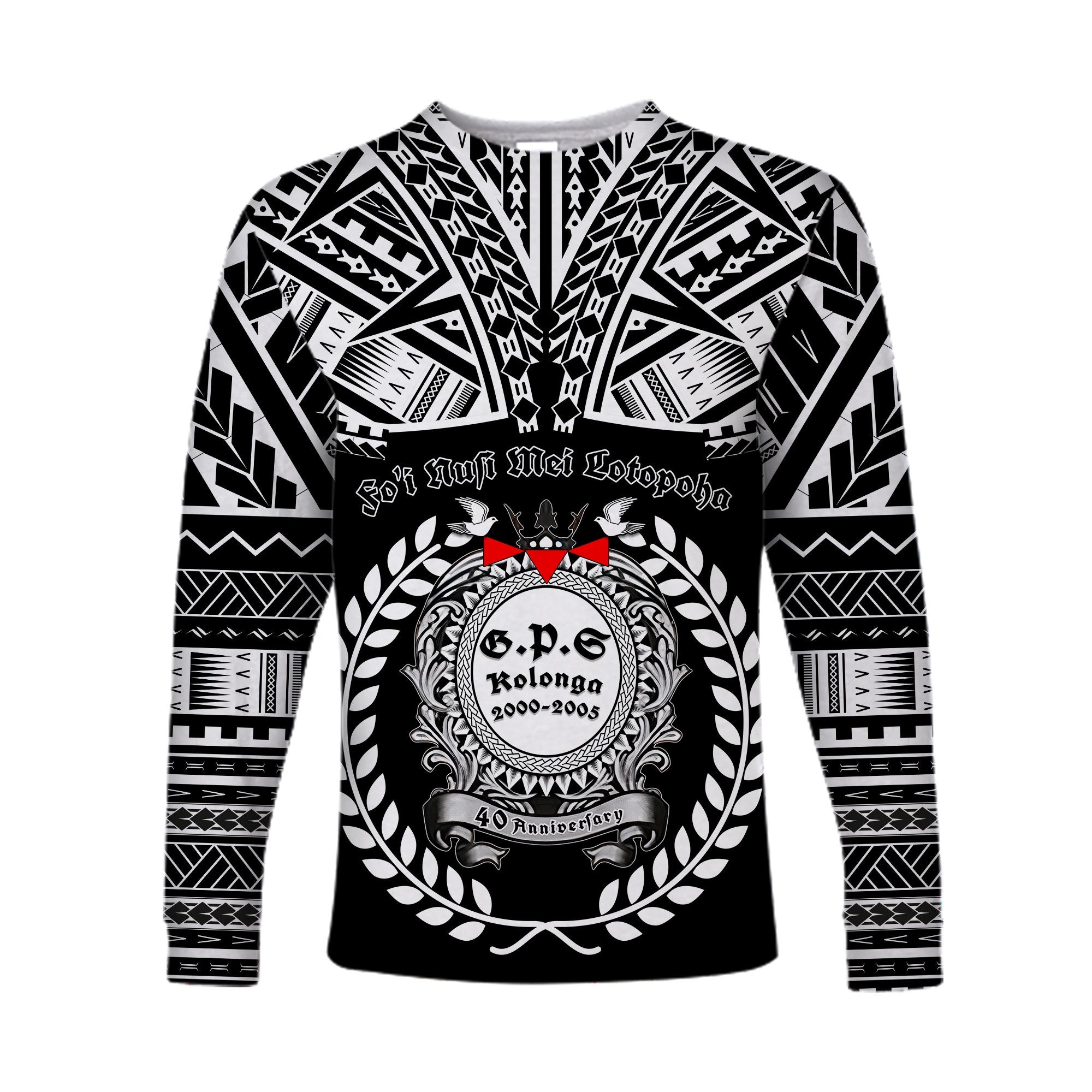 (FOI NUSI MEI LOTOPOHA) Happy 40th Anniversary Long Sleeve Shirt Be Unique Version 02 LT13 Unisex Black - Polynesian Pride