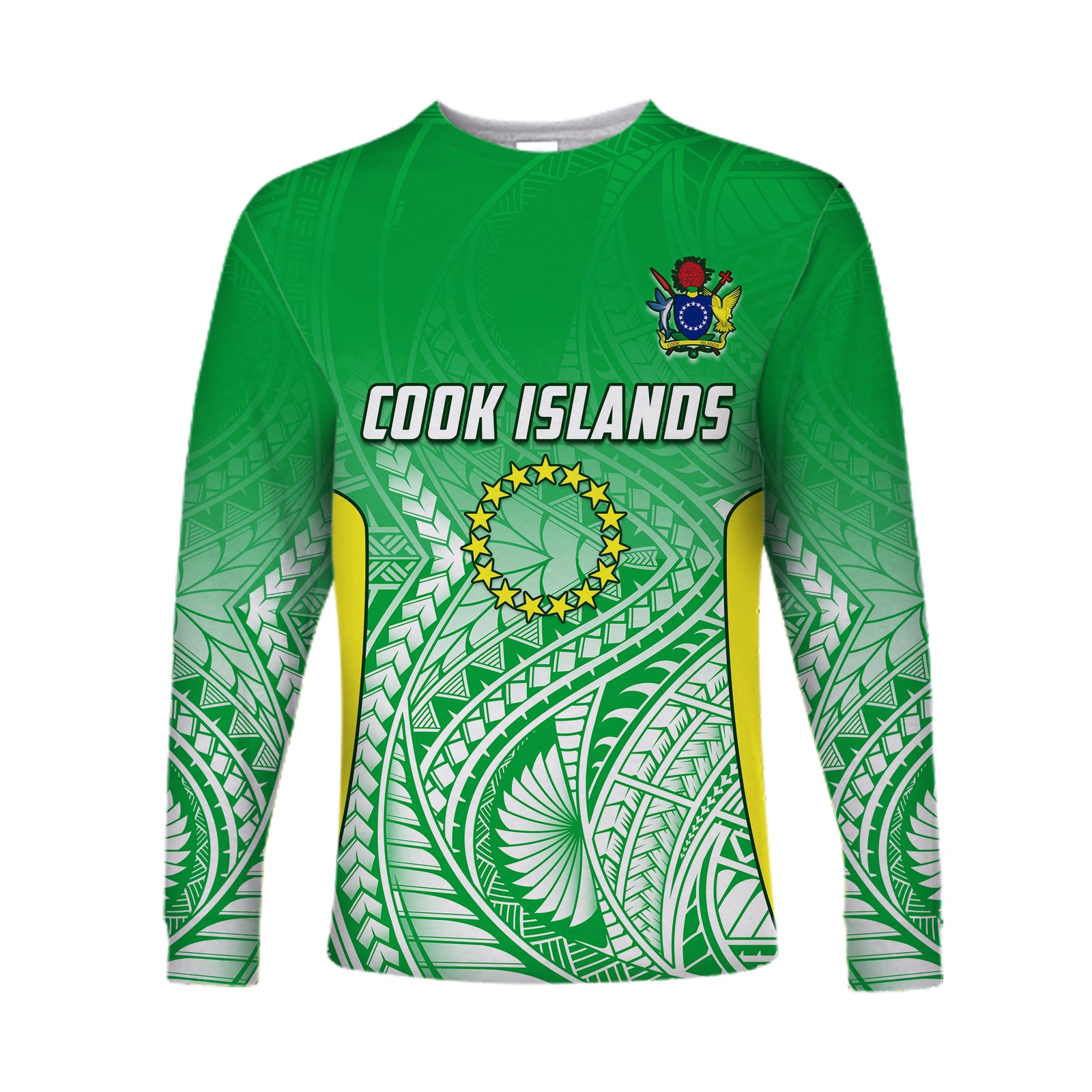 Cook Islands Long Sleeve Shirt Pattern Be Unique LT13 Unisex Green - Polynesian Pride