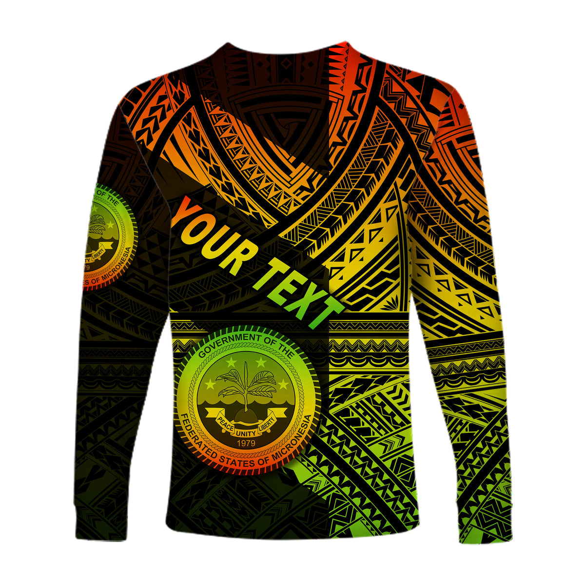 (Custom Personalised) Federated States of Micronesia Long Sleeve Shirts FSM Original Style - Reggae LT8 - Polynesian Pride