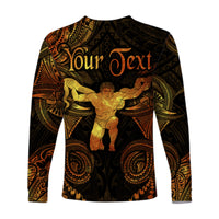 (Custom Personalised) Ophiuchus Zodiac Polynesian Long Sleeve Shirt Unique Style - Gold LT8 - Polynesian Pride